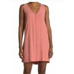 Madewell Dress Womens X Small Pink Button Front Sleeveless Tank Mini